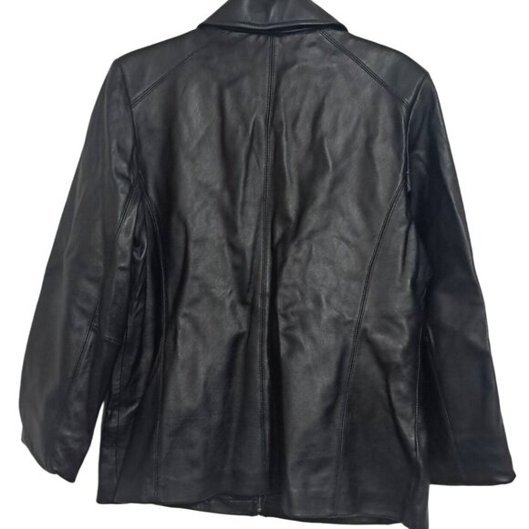 M. Julian Womens Genuine Leather Black Jacket With Zip Closure Lined With Polyes - Picture 7 of 13